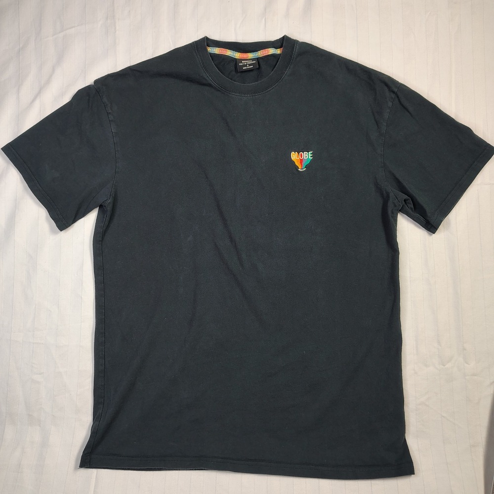 Globe T-Shirt Mens Small Black Excellent Cult of Freedom Graphic Skate Tee